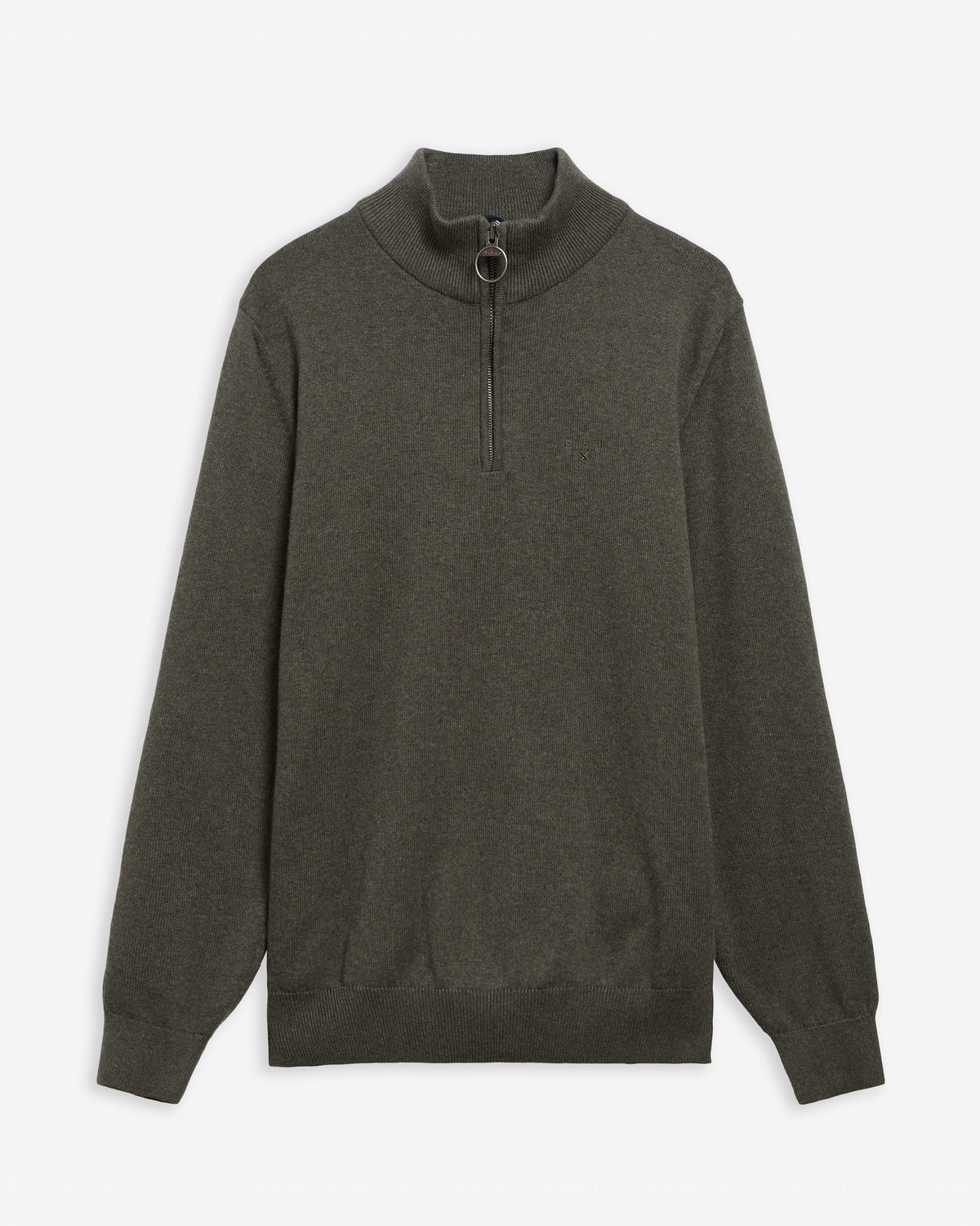 Barbour Cotton Quarter-Zip Jumper - Olive