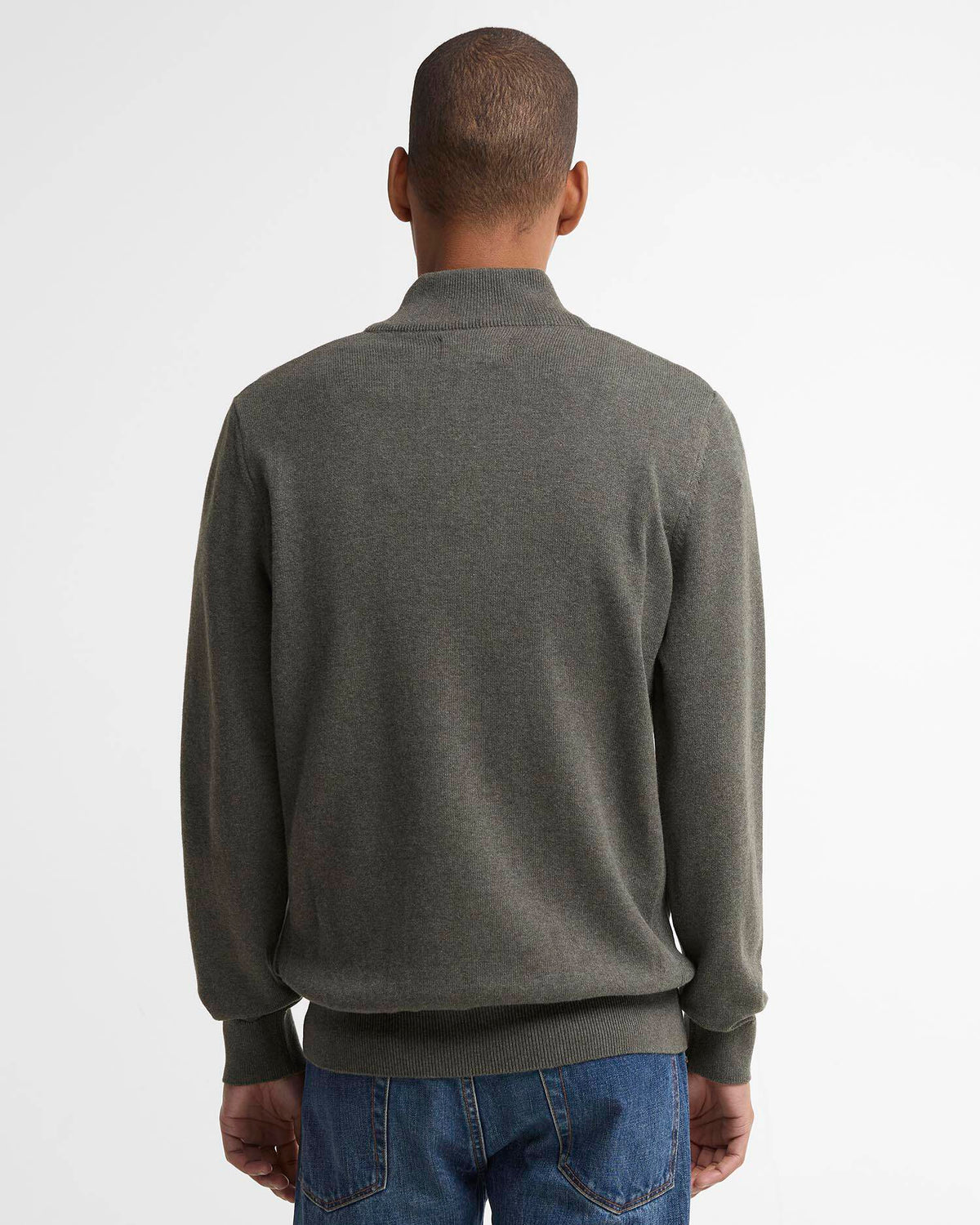 Barbour Cotton Quarter-Zip Jumper - Olive