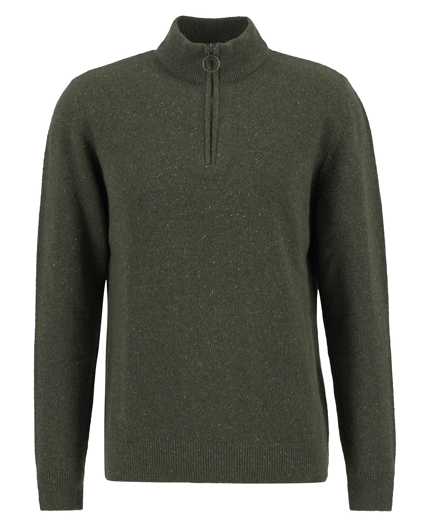 Barbour Essential Tisbury Half Zip Knitted Jumper - Green - Galvin
