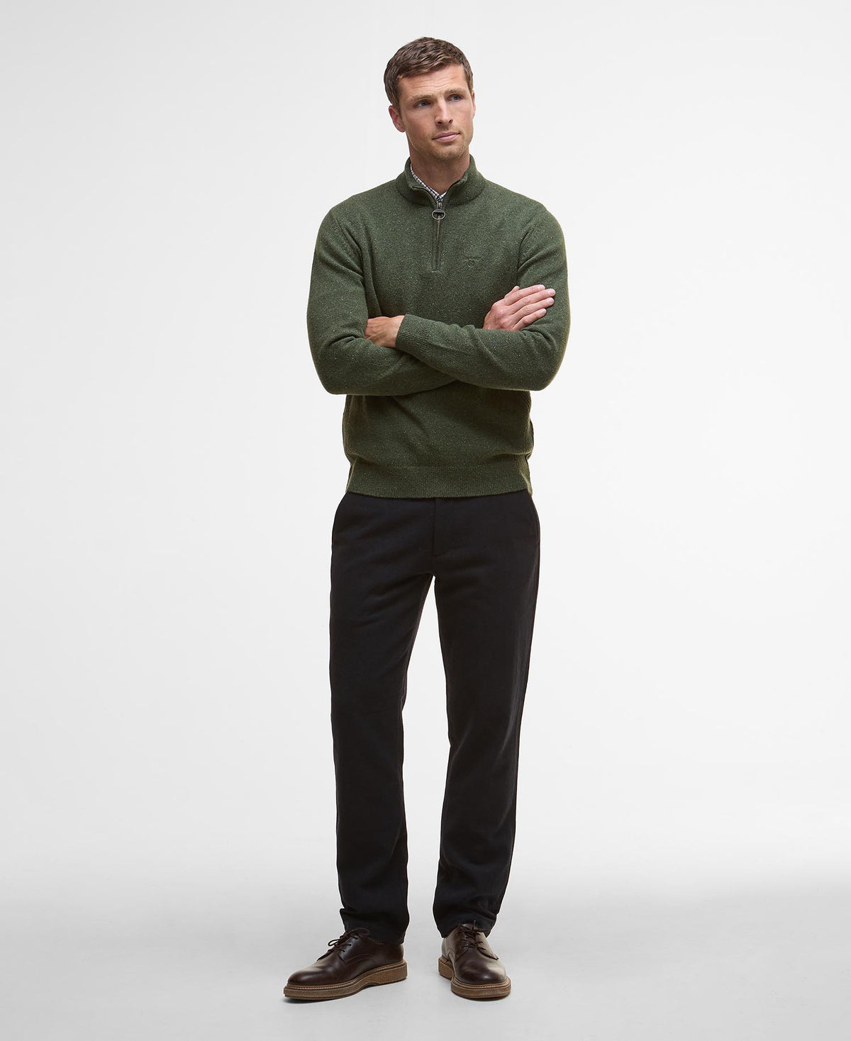 Barbour Essential Tisbury Half Zip Knitted Jumper - Green