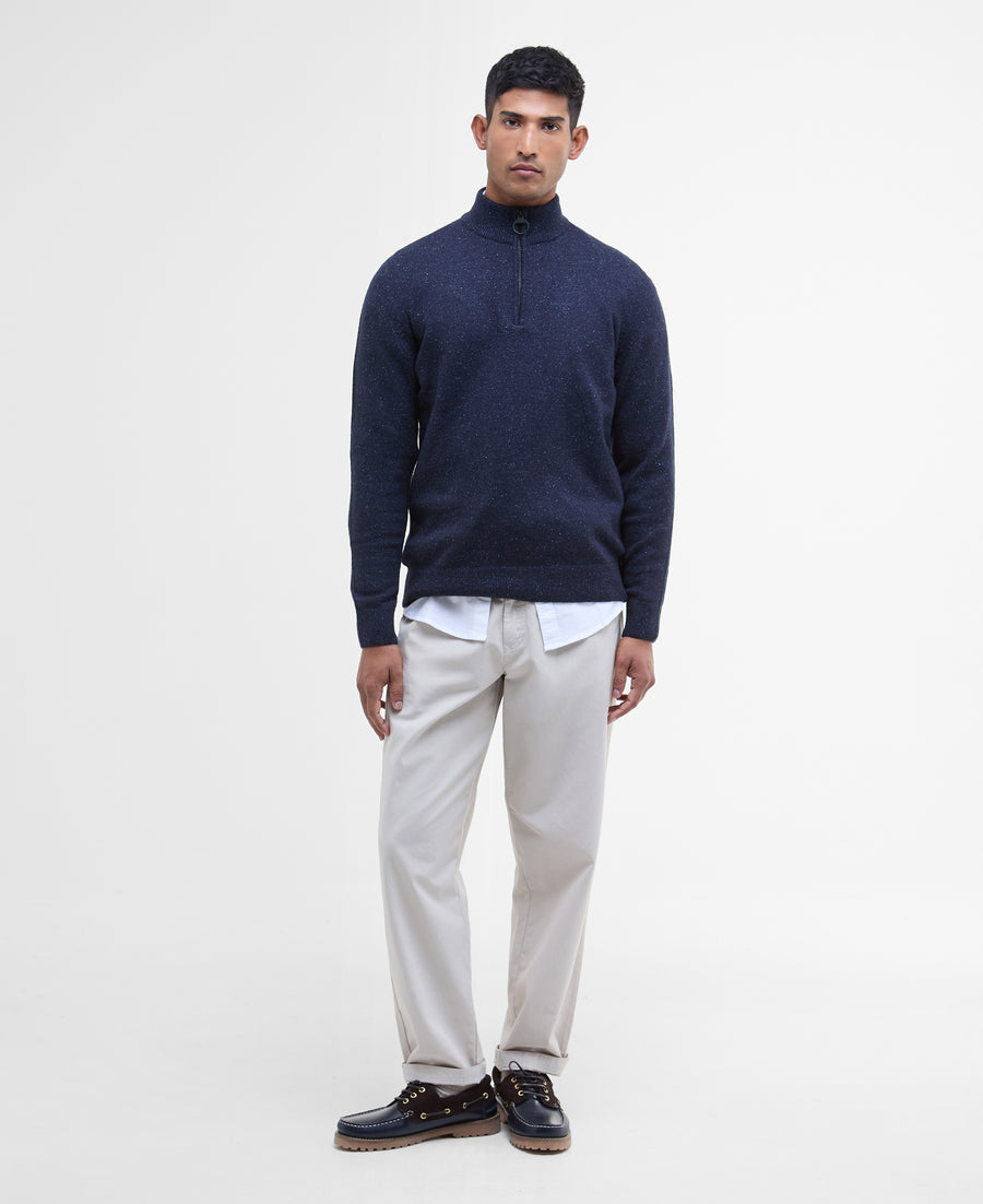 Barbour Essential Tisbury Half Zip Knitted Jumper - Blue