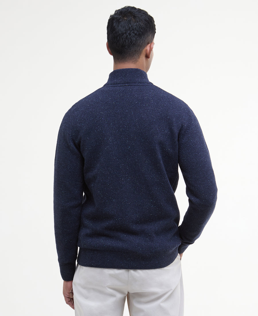 Barbour Essential Tisbury Half Zip Knitted Jumper - Blue