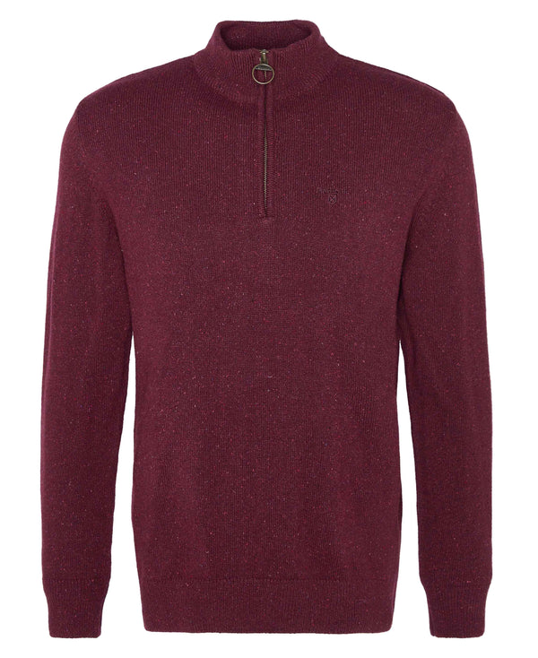 Barbour Essential Tisbury Half Zip Knit - Red