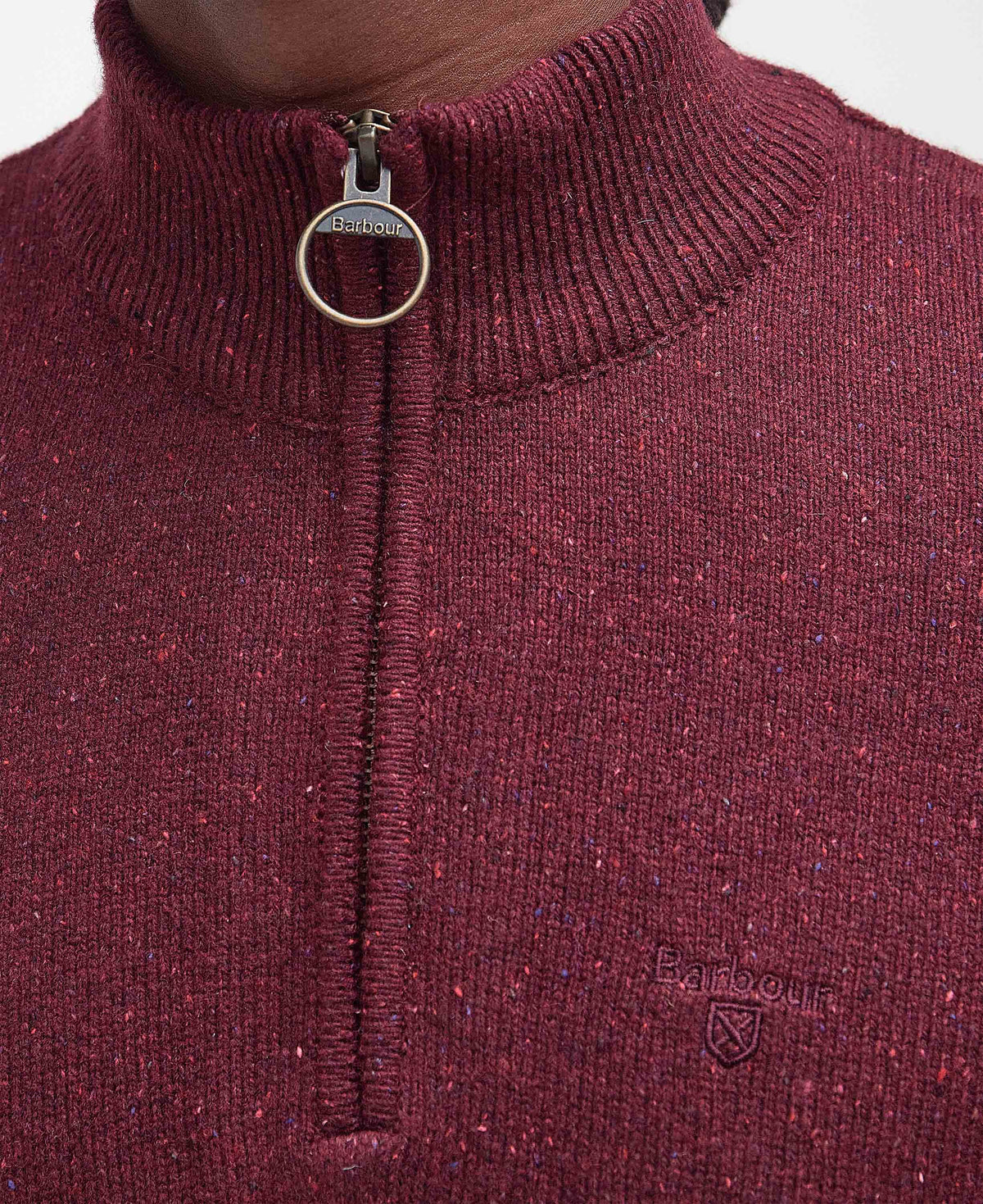 Barbour Essential Tisbury Half Zip Knit - Red