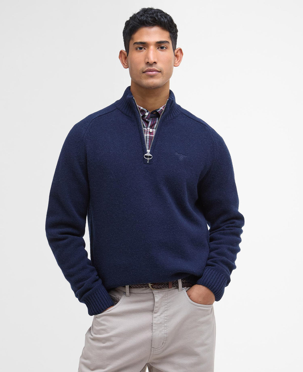 Barbour Grangetown Half Zip Knitted Jumper - Navy