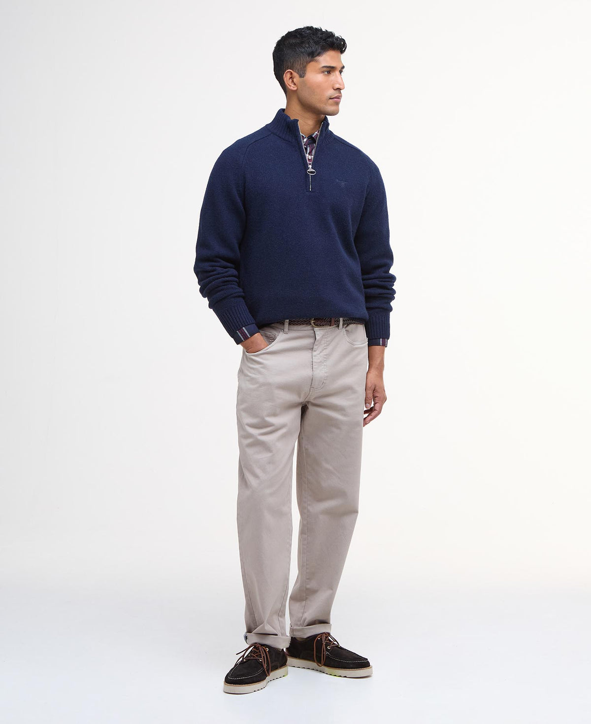 Barbour Grangetown Half Zip Knitted Jumper - Navy