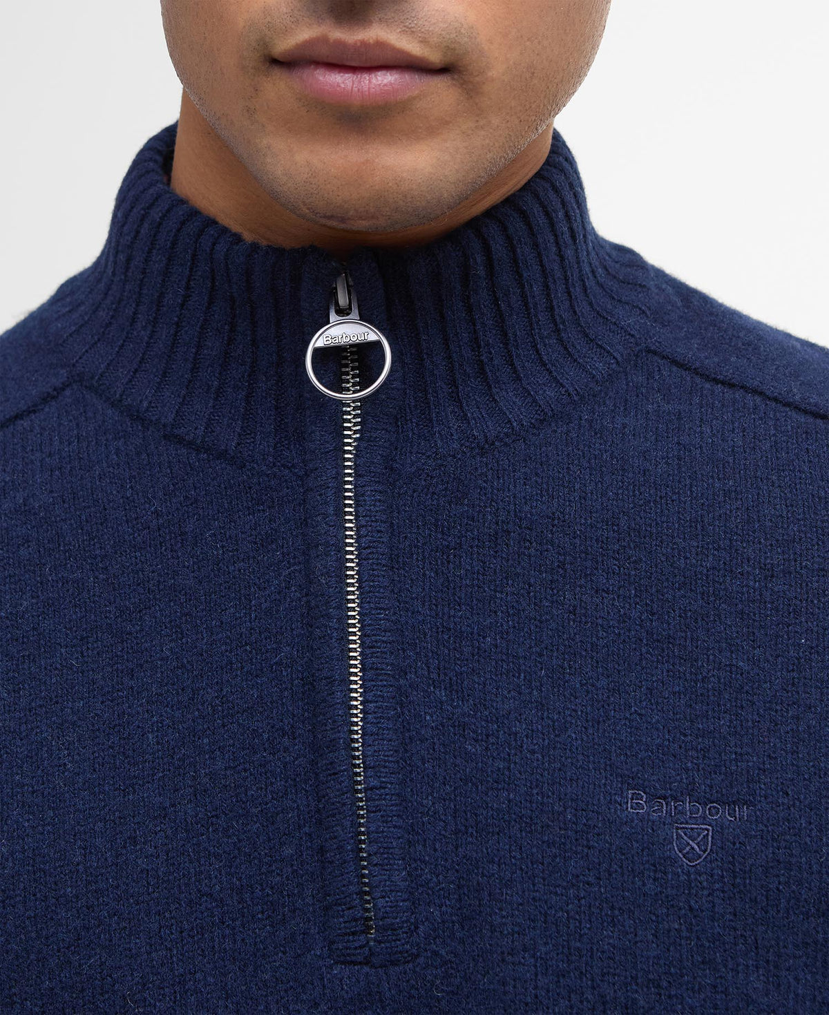 Barbour Grangetown Half Zip Knitted Jumper - Navy