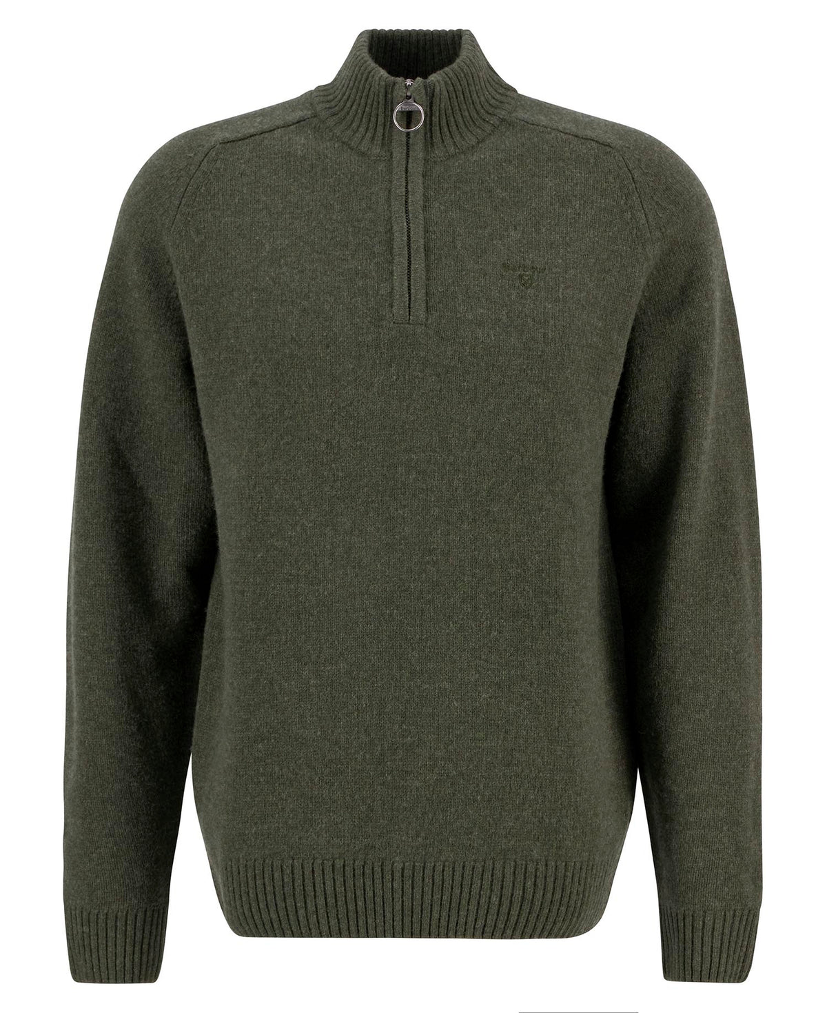 Barbour Grangetown Half Zip Knitted Jumper - Olive