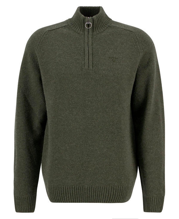 Barbour Grangetown Half Zip Knitted Jumper - Olive