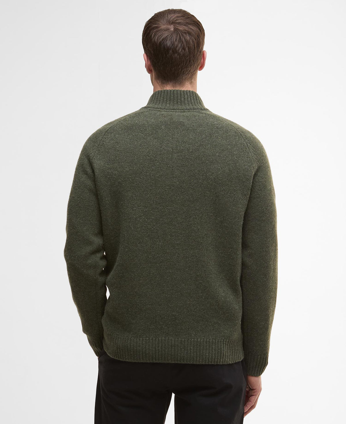 Barbour Grangetown Half Zip Knitted Jumper - Olive