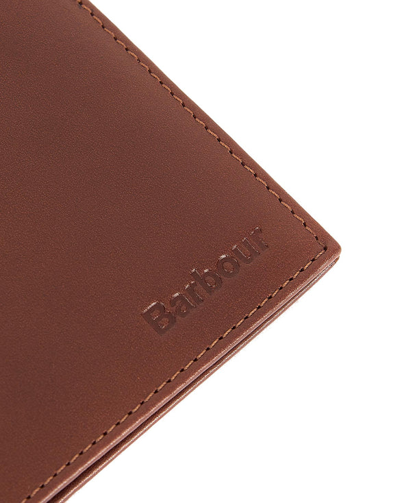 Barbour Colwell Leather Billfold Wallet - Brown