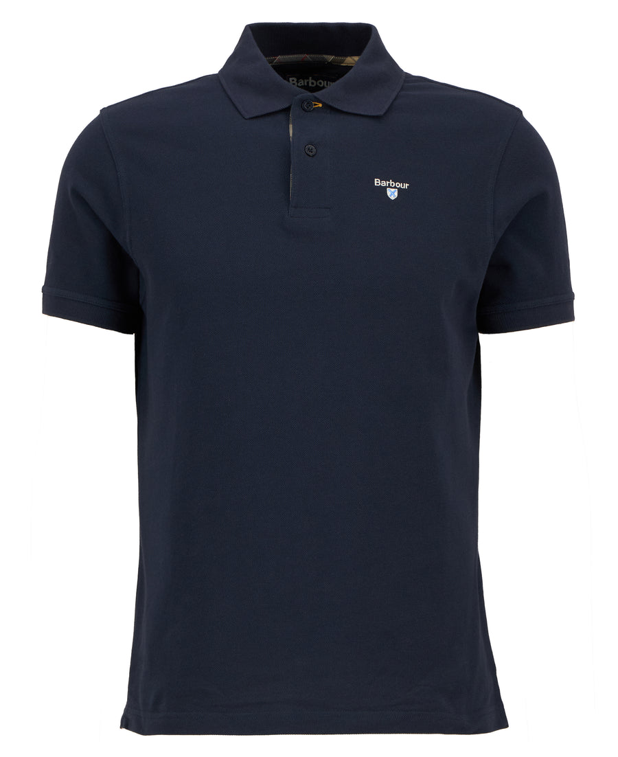 Barbour Tartan Pique Polo Shirt - Navy