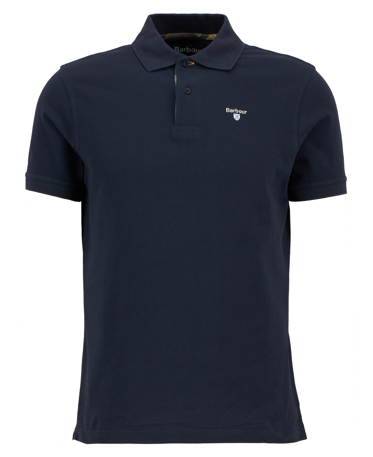 Barbour Tartan Pique Polo Shirt - Navy