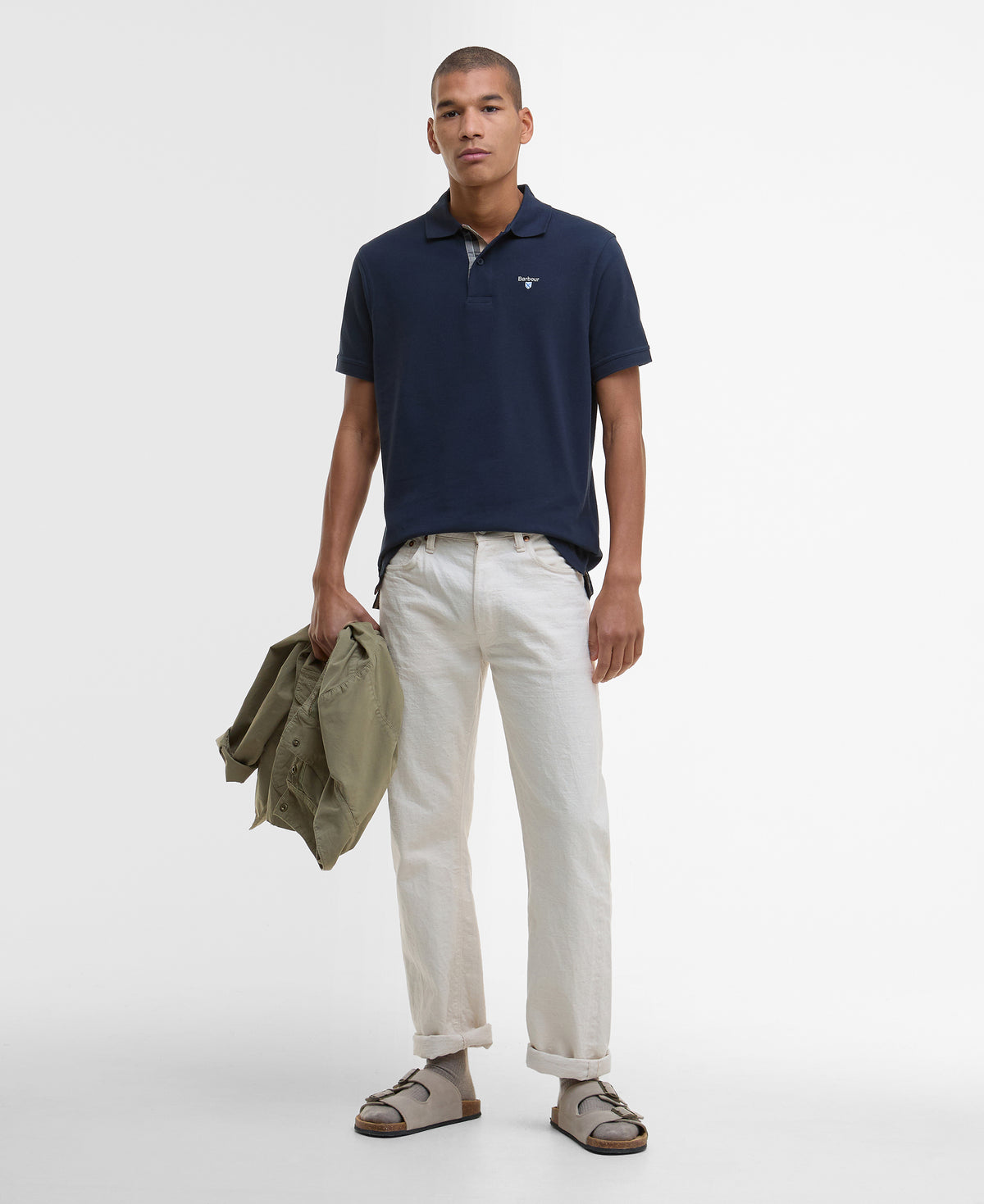 Barbour Tartan Pique Polo Shirt - Navy