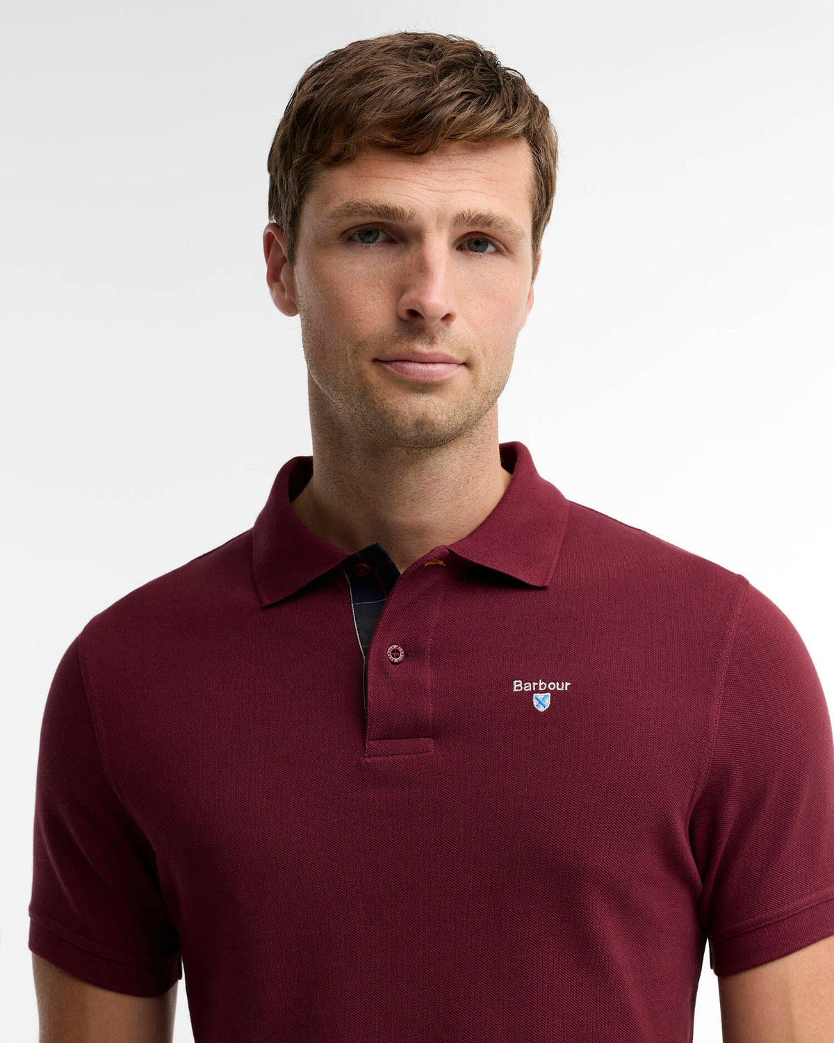 Barbour Tartan Pique Polo Shirt - Ruby Red