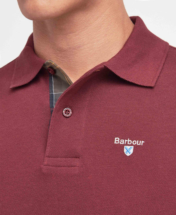 Barbour Tartan Pique Cotton Polo Shirt - Red