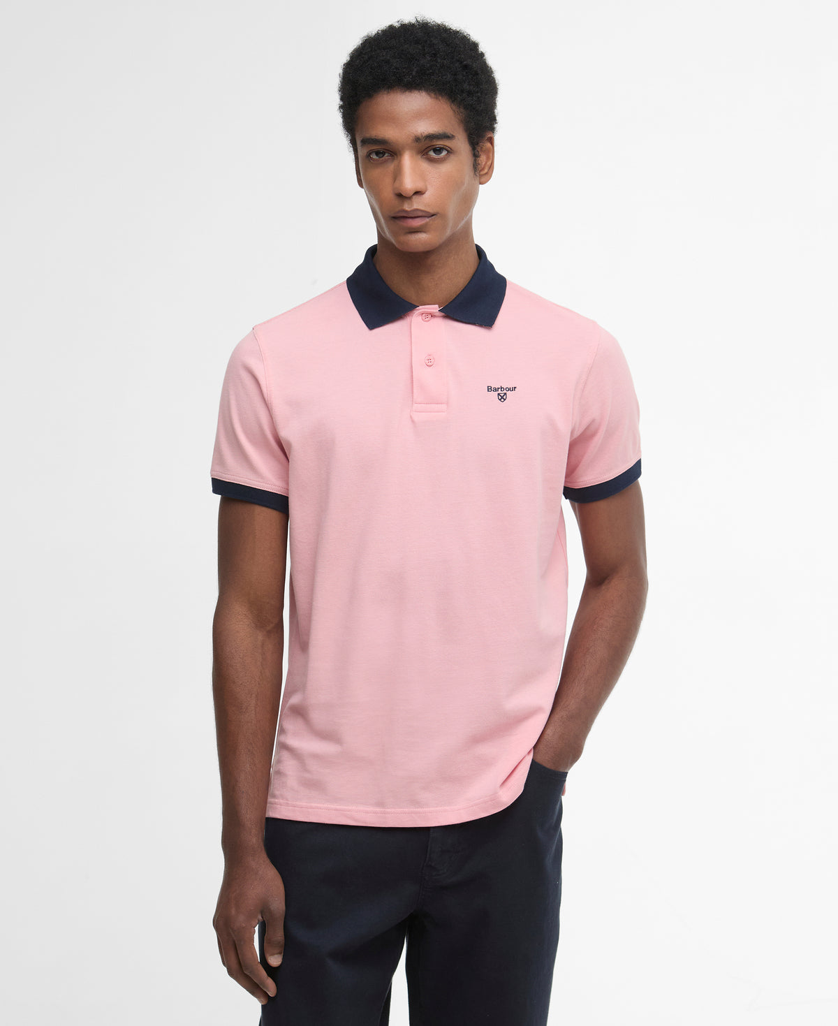 Barbour Lynmouth Tipped Tailored Fit Polo Shirt - Mineral Pink
