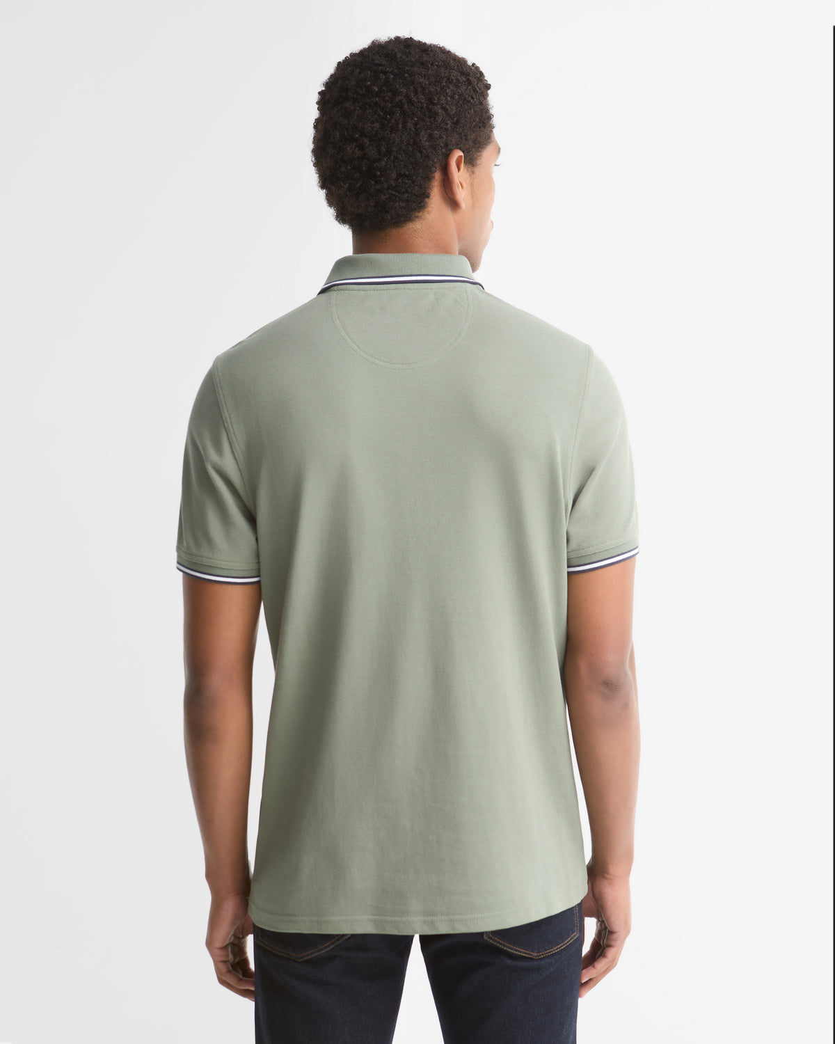 Barbour Fielding Polo with Tipped Collar and Sleeve - Agave Green