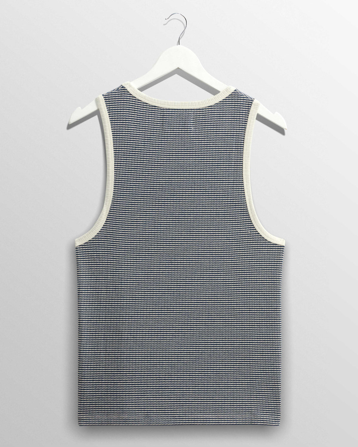 Wax London Montague Striped Ribbed Organic Cotton Vest - Blue / Ecru