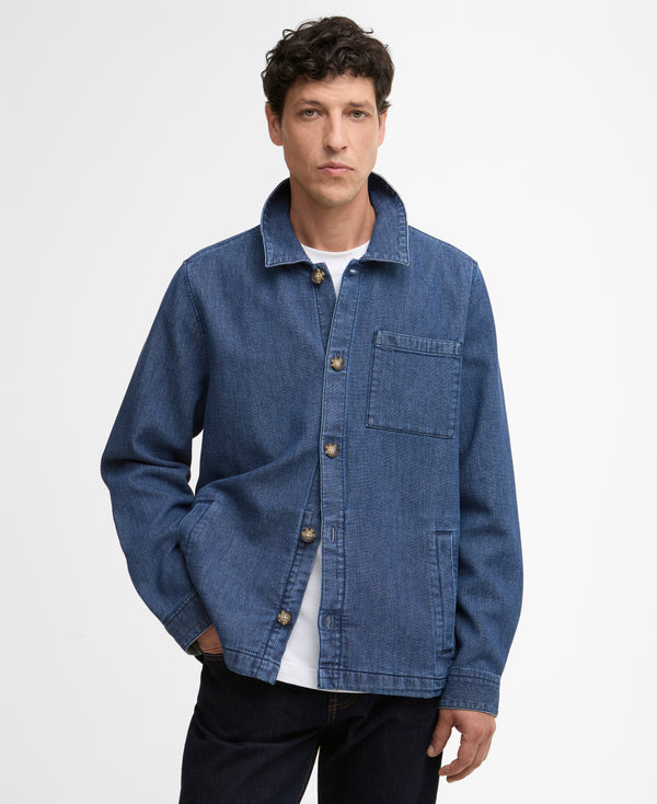 Barbour Aickmen Textured Denim Overshirt - Indigo