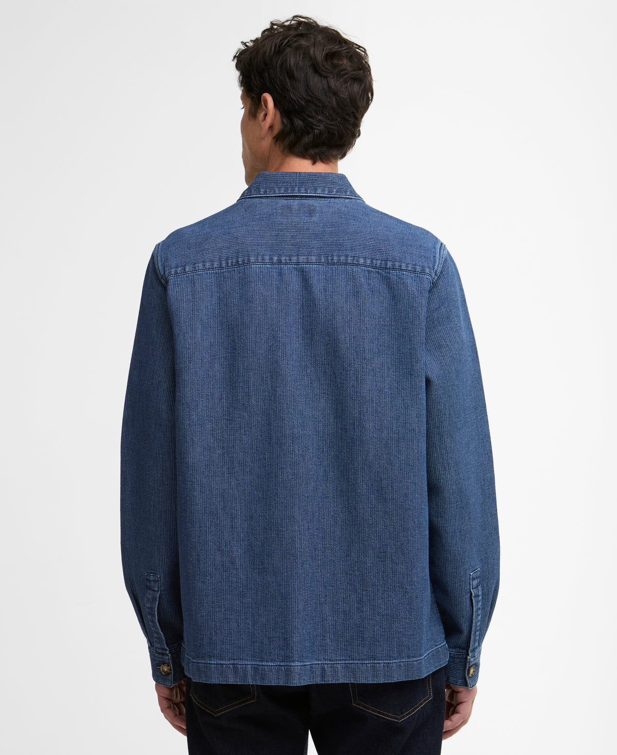 Barbour Aickmen Textured Denim Overshirt - Indigo
