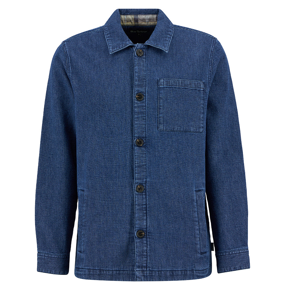 Barbour Aickmen Textured Denim Overshirt - Indigo