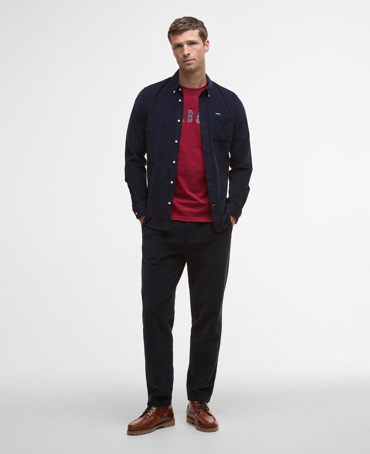 Barbour Ramsey Tailored Cord Shirt - Navy