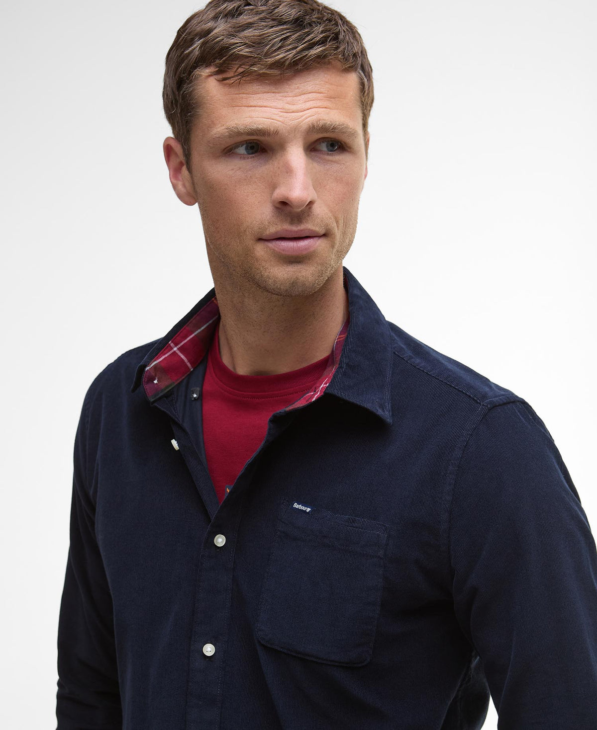Barbour Ramsey Tailored Cord Shirt - Navy
