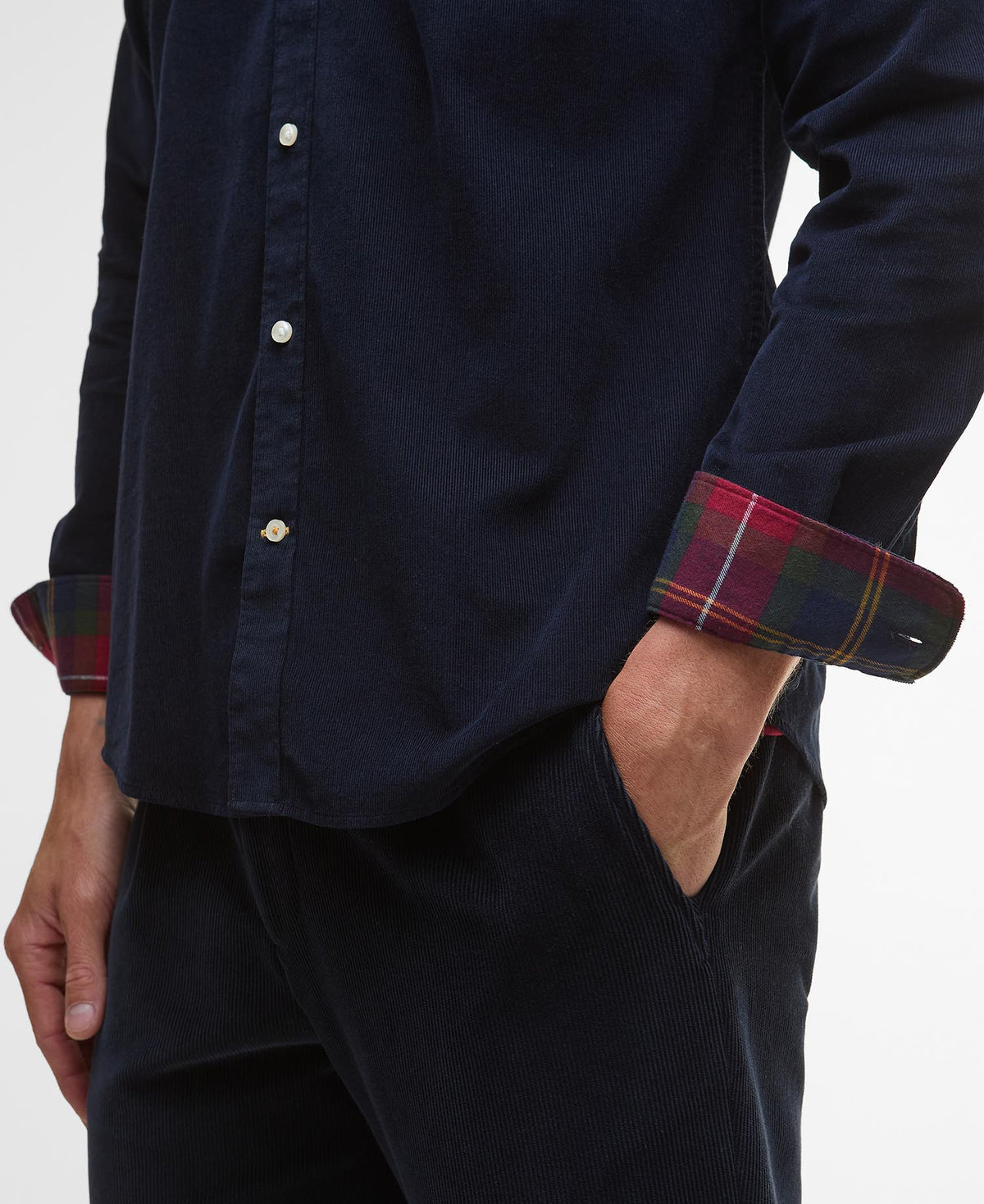 Barbour Ramsey Tailored Cord Shirt - Navy