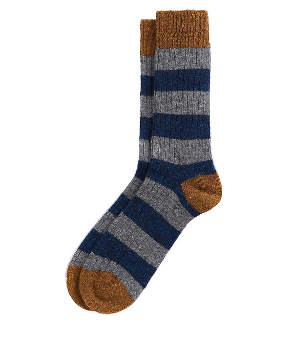 Barbour Houghton Stripe Socks -Navy / Grey / Orange