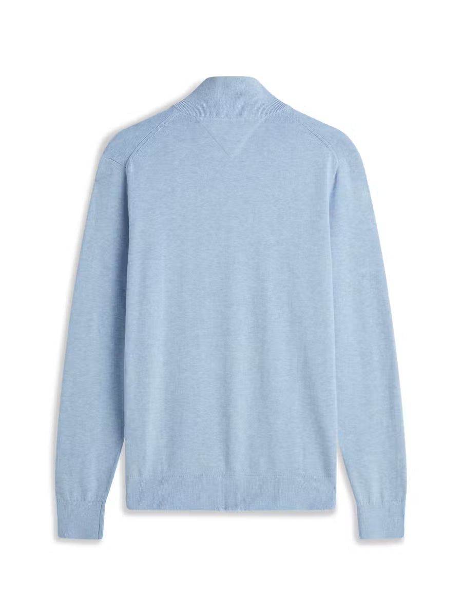 Tommy Hilfiger Essential Cotton Quarter-Zip Jumper – Blue