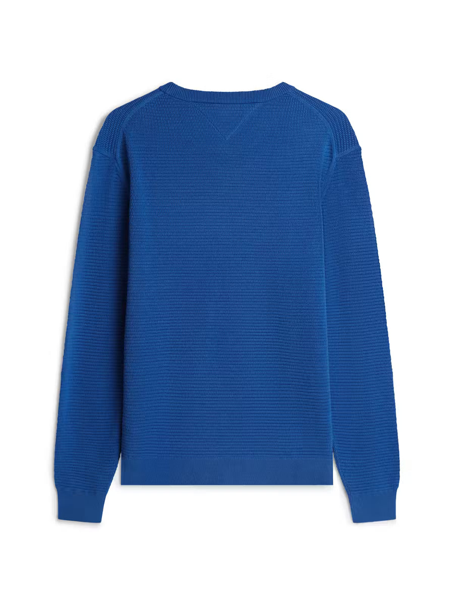 Tommy Hilfiger Seasonal Structure Crew-Neck Jumper – Blue