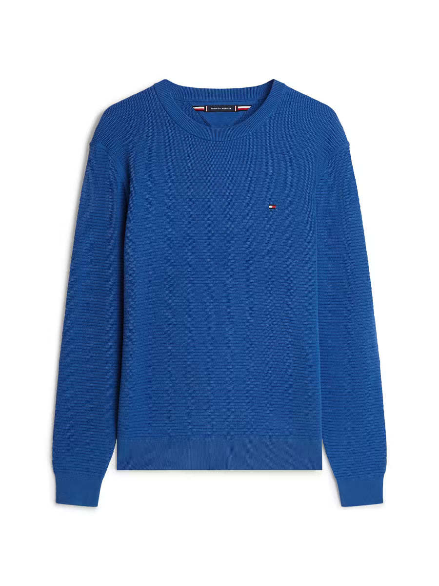 Tommy Hilfiger Seasonal Structure Crew-Neck Jumper – Blue