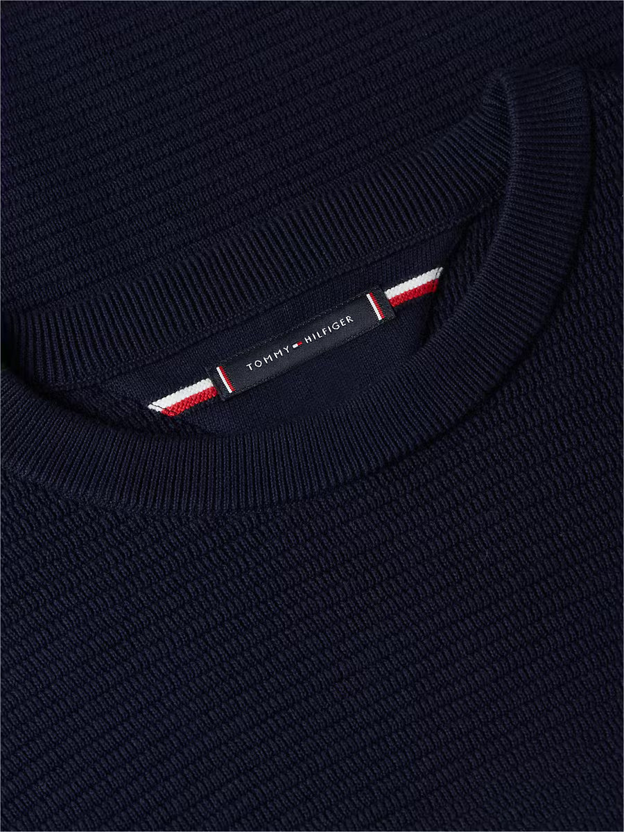 Tommy Hilfiger Seasonal Structure Crew-Neck Jumper – Navy