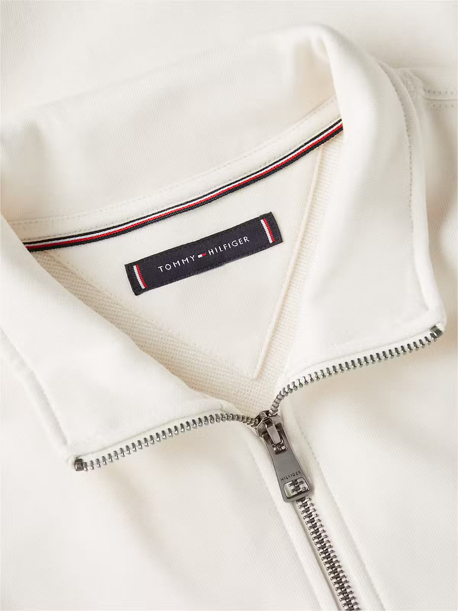 Tommy Hilfiger Essential Terry Quarter-Zip Sweatshirt – White