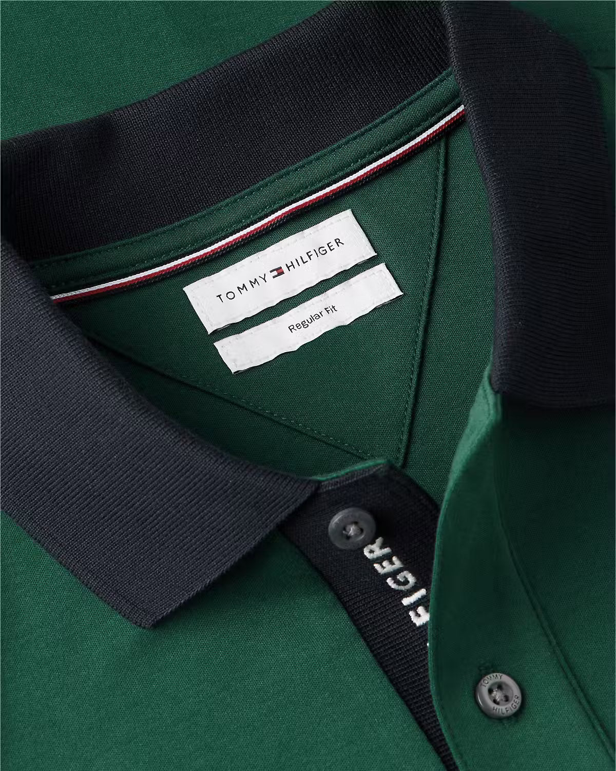 Tommy Hilfiger Interlock Placket Detail Regular Polo - Green