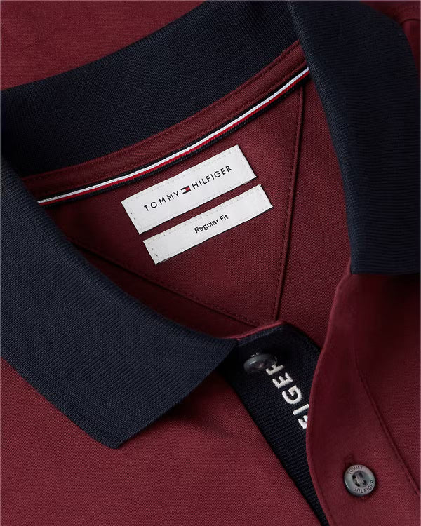Tommy Hilfiger Interlock Placket Detail Regular Polo - Burgundy
