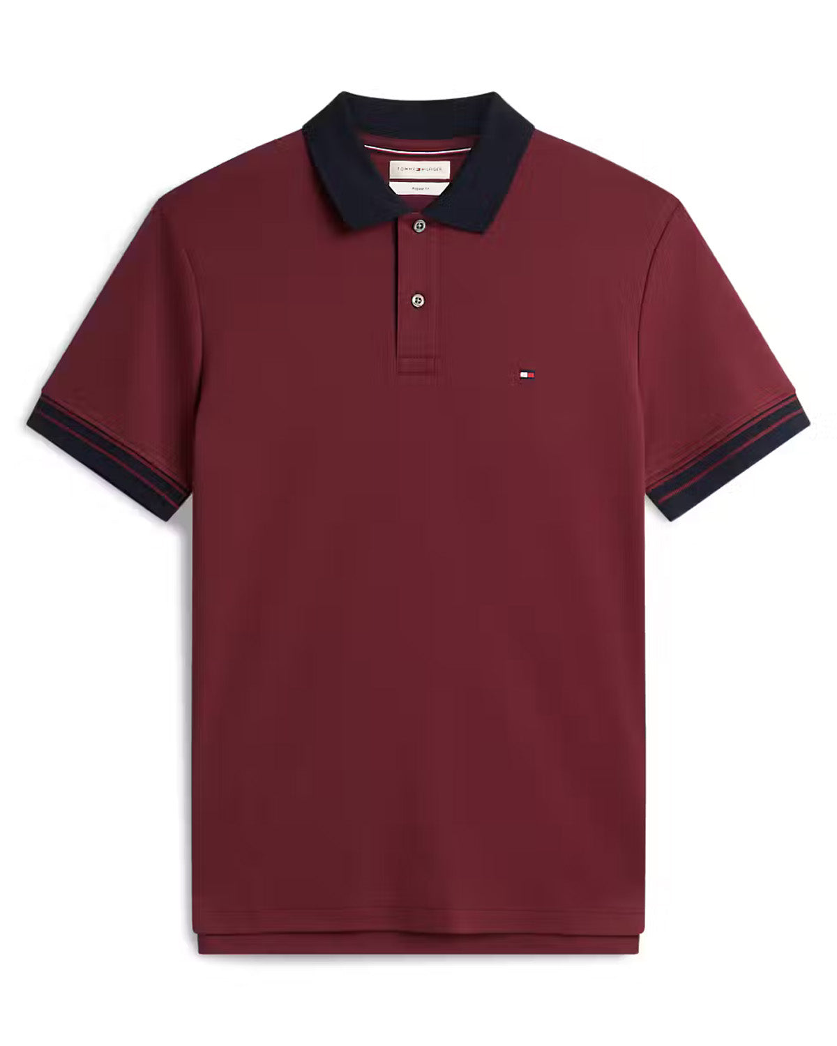 Tommy Hilfiger Interlock Placket Detail Regular Polo - Burgundy