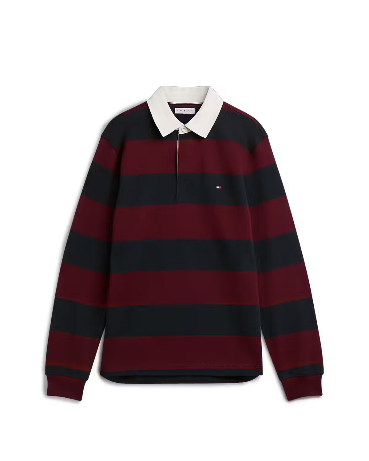 Tommy Hilfiger Essential Stripe Rugby - Burgundy