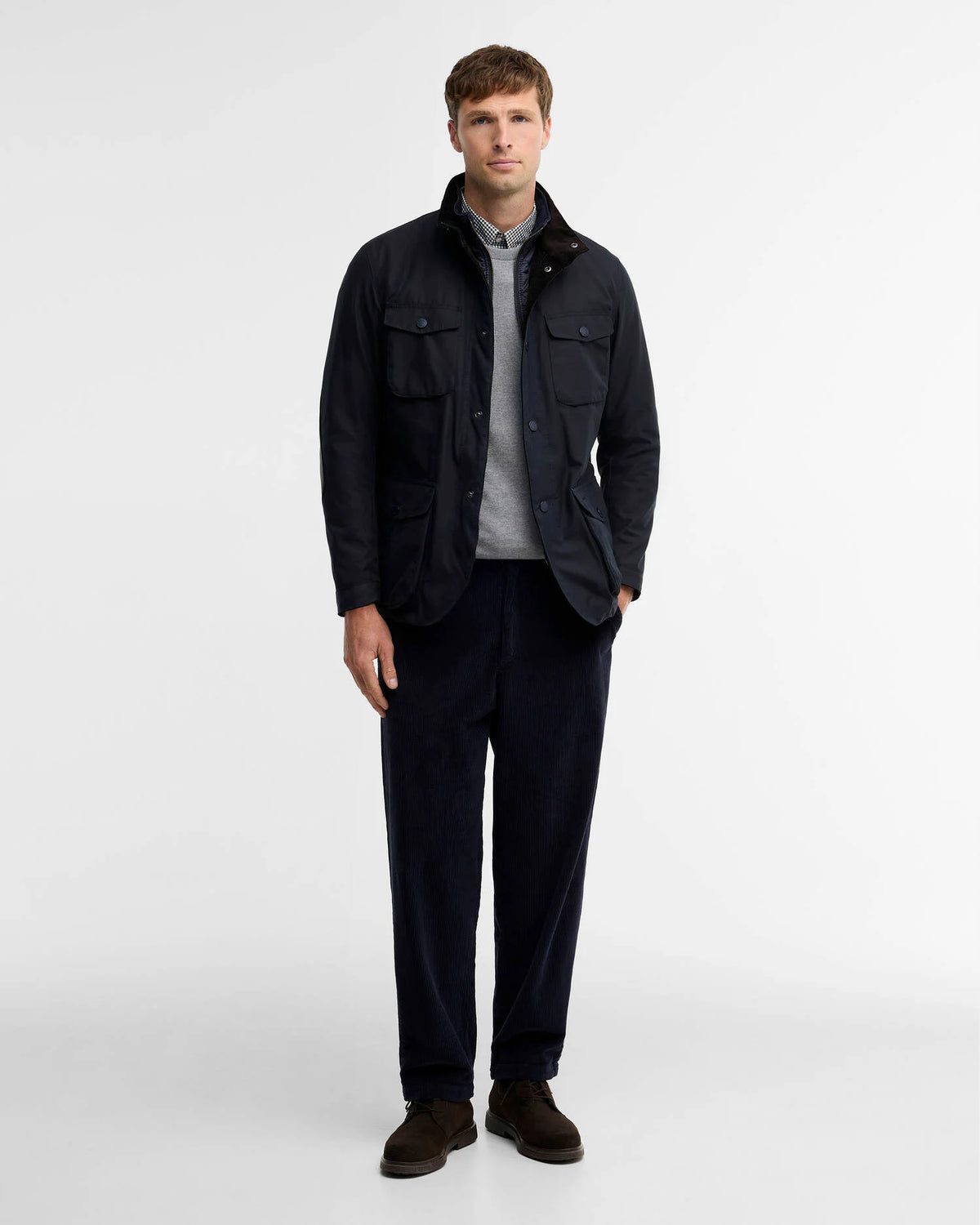 Barbour Ogston Wax Jacket - Navy