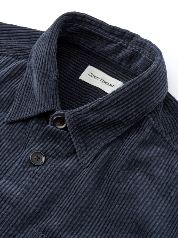 Oliver Spencer Treviscoe Shirt Hudson Cord - Blue
