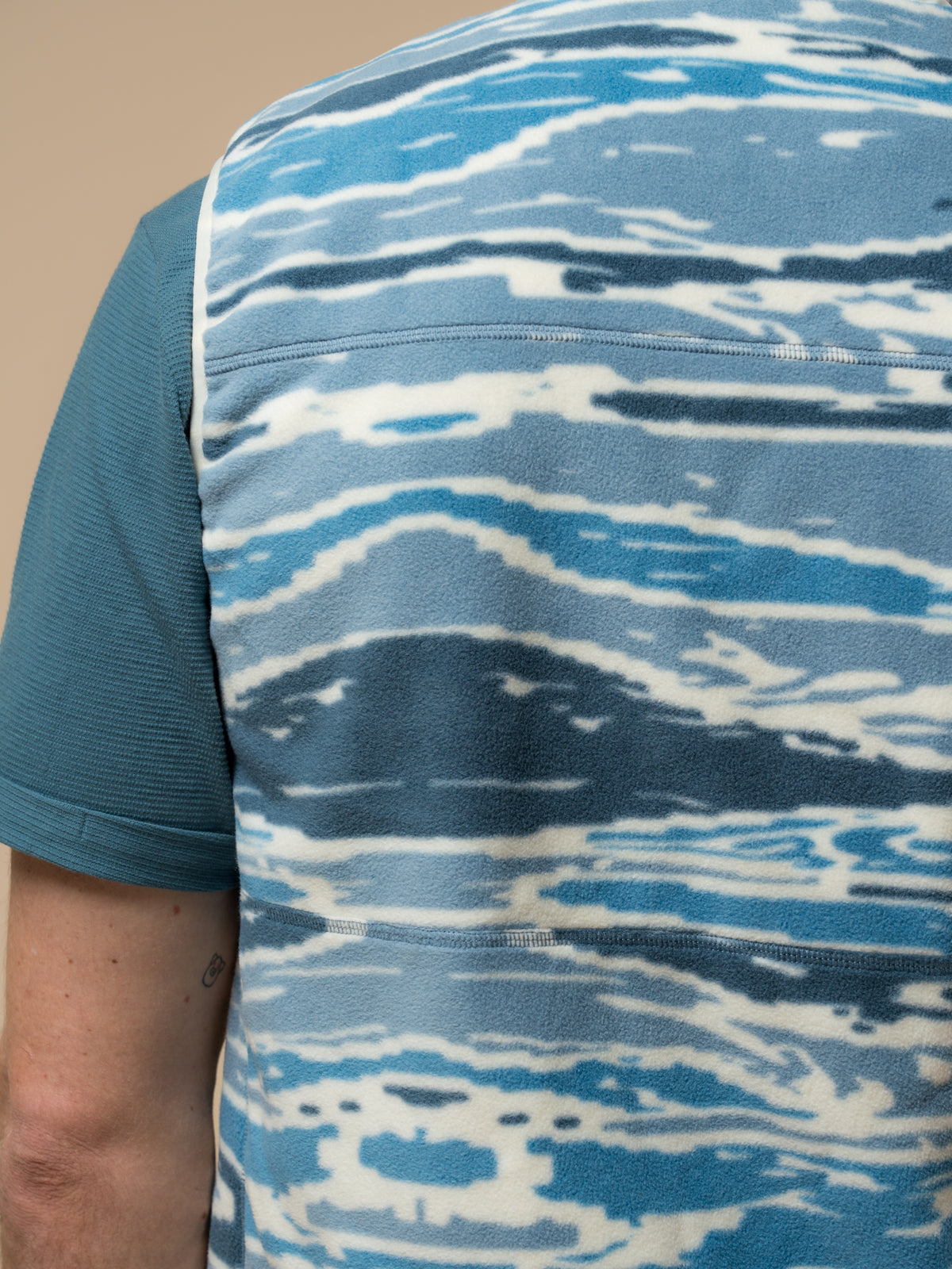 Penfield Bay Jacquard Microfleece Vest - Blue Camou