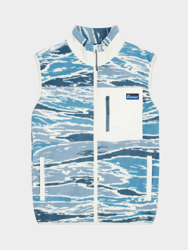 Penfield Bay Jacquard Microfleece Vest - Blue Camou
