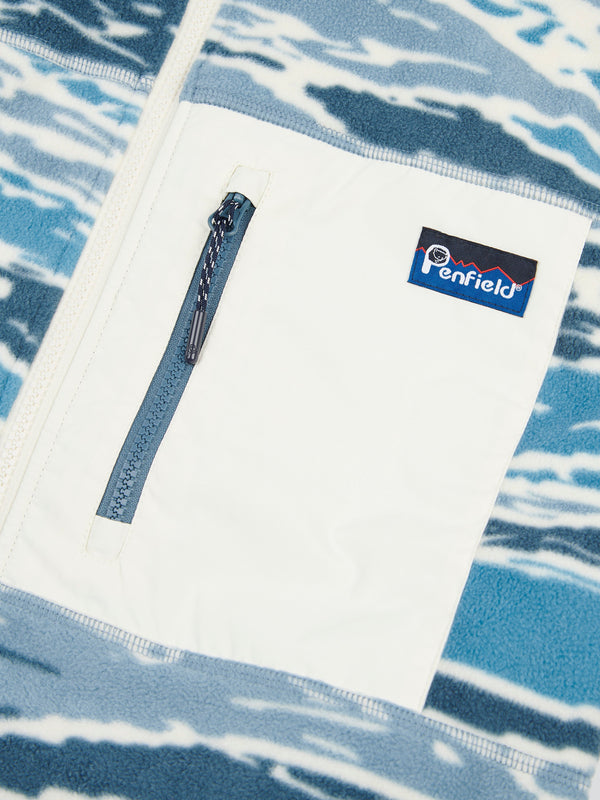 Penfield Bay Jacquard Microfleece Vest - Blue Camou