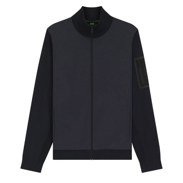 BOSS Green Hybrid Knit Jacket – Blue