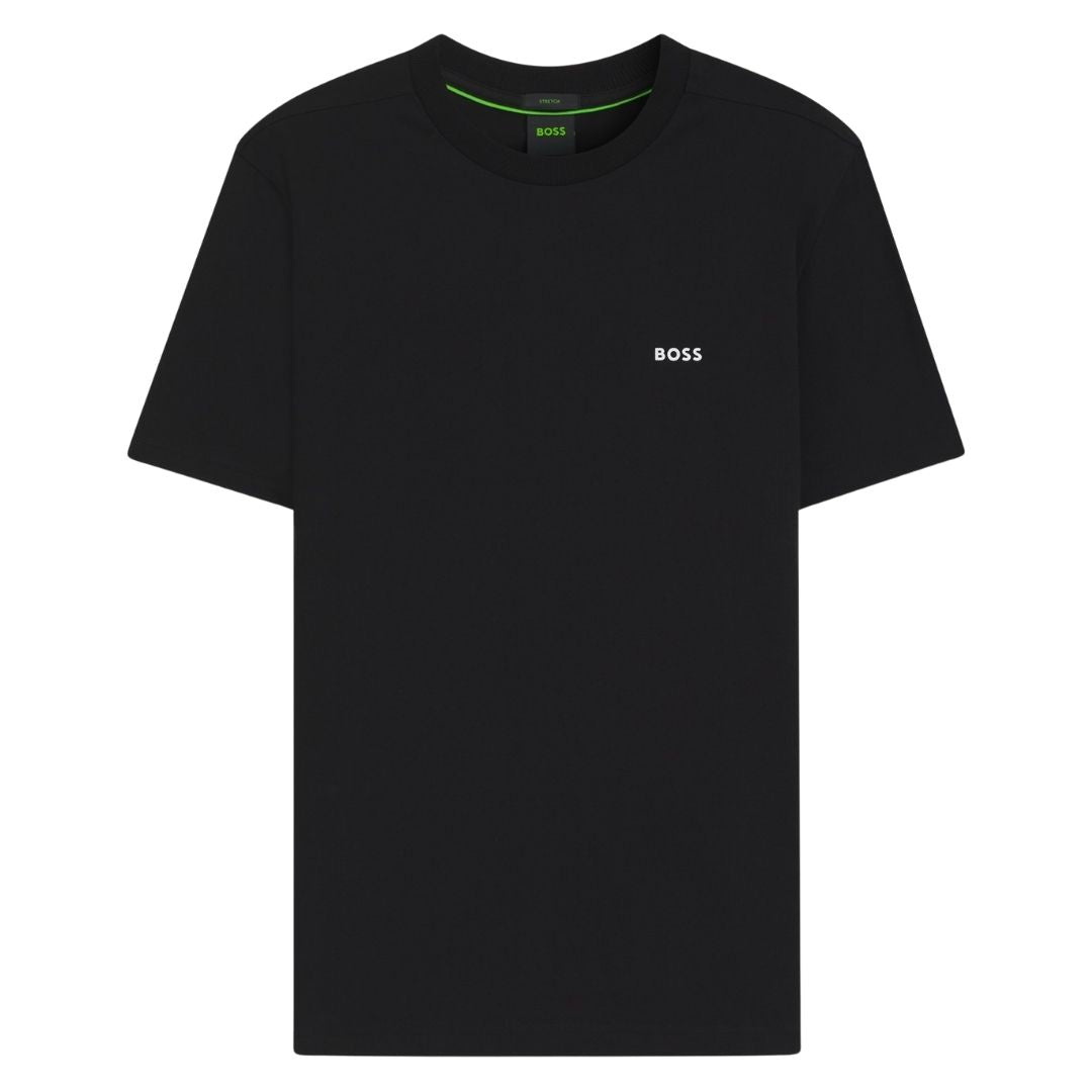 Boss Green Stretch-cotton T-shirt with contrast logo - Black