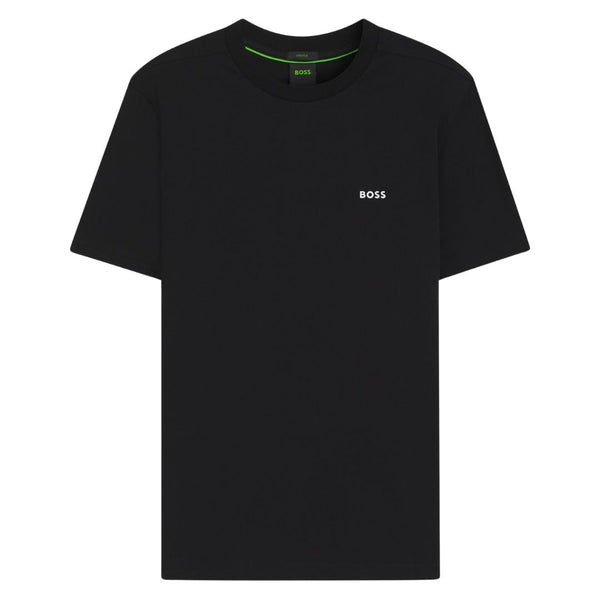 Boss Green Stretch-cotton T-shirt with contrast logo - Black