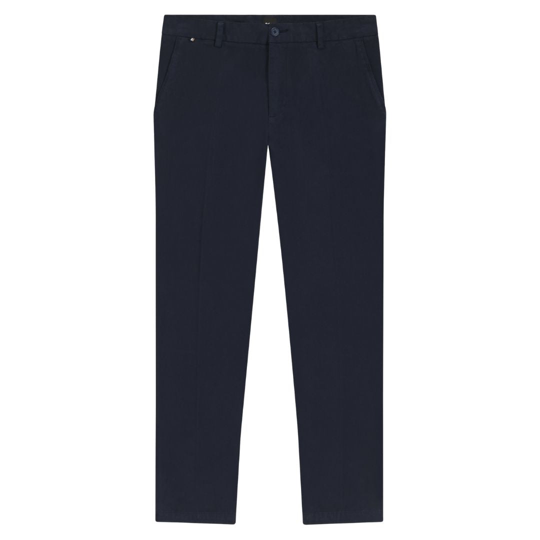 Boss Modern-fit trousers in stretch-cotton gabardine - Blue