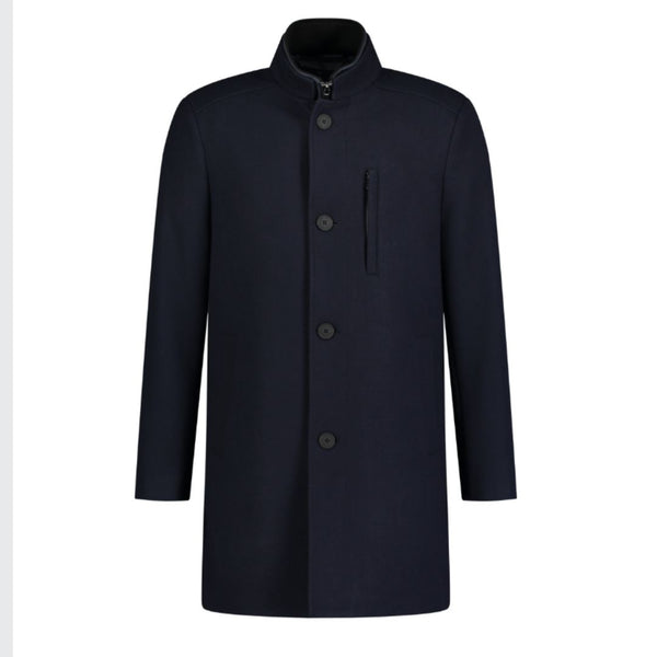 Roy Robson Mantel Wool Coat - Navy