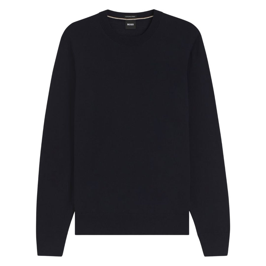 BOSS Black H-Leno Merino Wool Sweater – Dark Blue